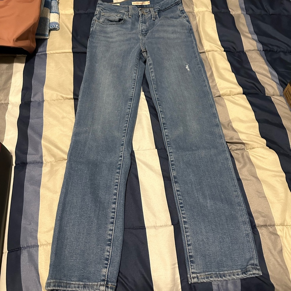 Levi’s high rise straight crop jeans style 724